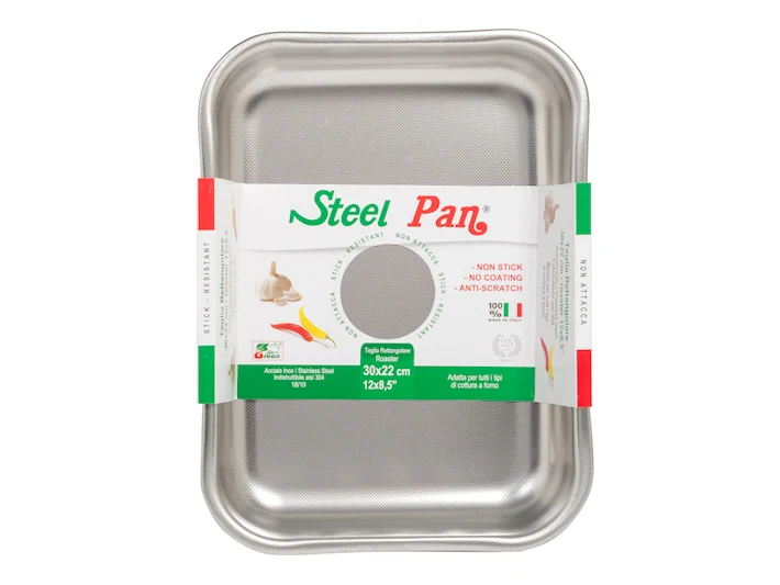 TEGLIA FORNO RETTANGOLARE ACCIAIO INOX STEEL PAN - immagine 8
