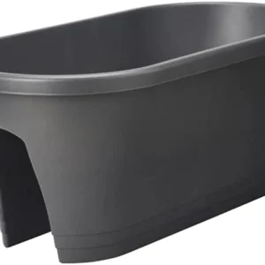 VASO CORSICA FLOWER BRIDGE 60cm ANTRACITE/30cm BIANCO