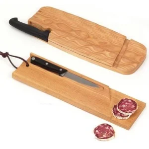 TAGLIERE IN FAGGIO PER SALAME COMPLETO DI COLTELLO