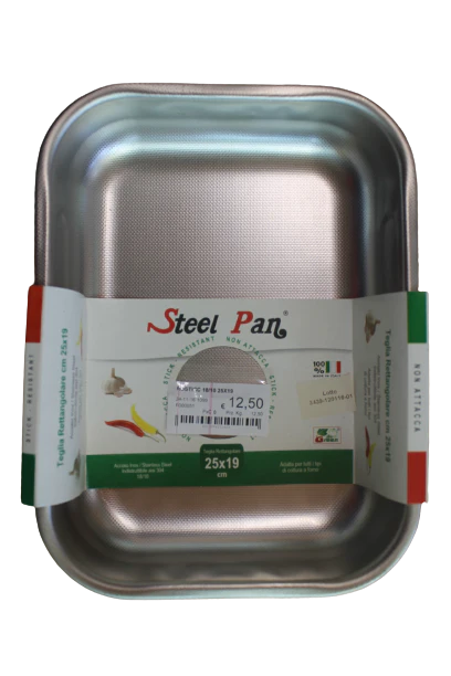 TEGLIA FORNO RETTANGOLARE ACCIAIO INOX STEEL PAN - immagine 9