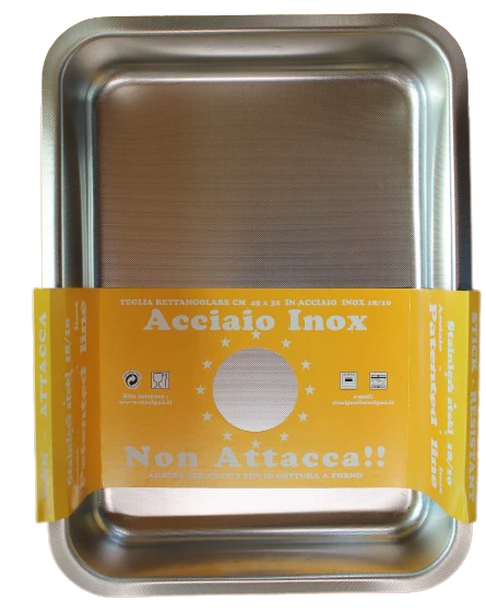 TEGLIA FORNO RETTANGOLARE ACCIAIO INOX STEEL PAN
